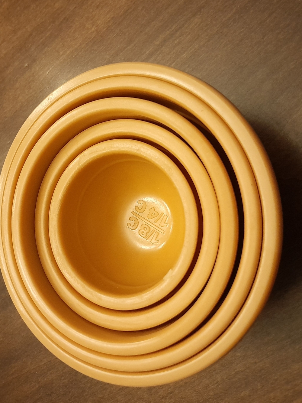 Melmac Stackable Nesting Measuring Cups - Rare Tangerine Set